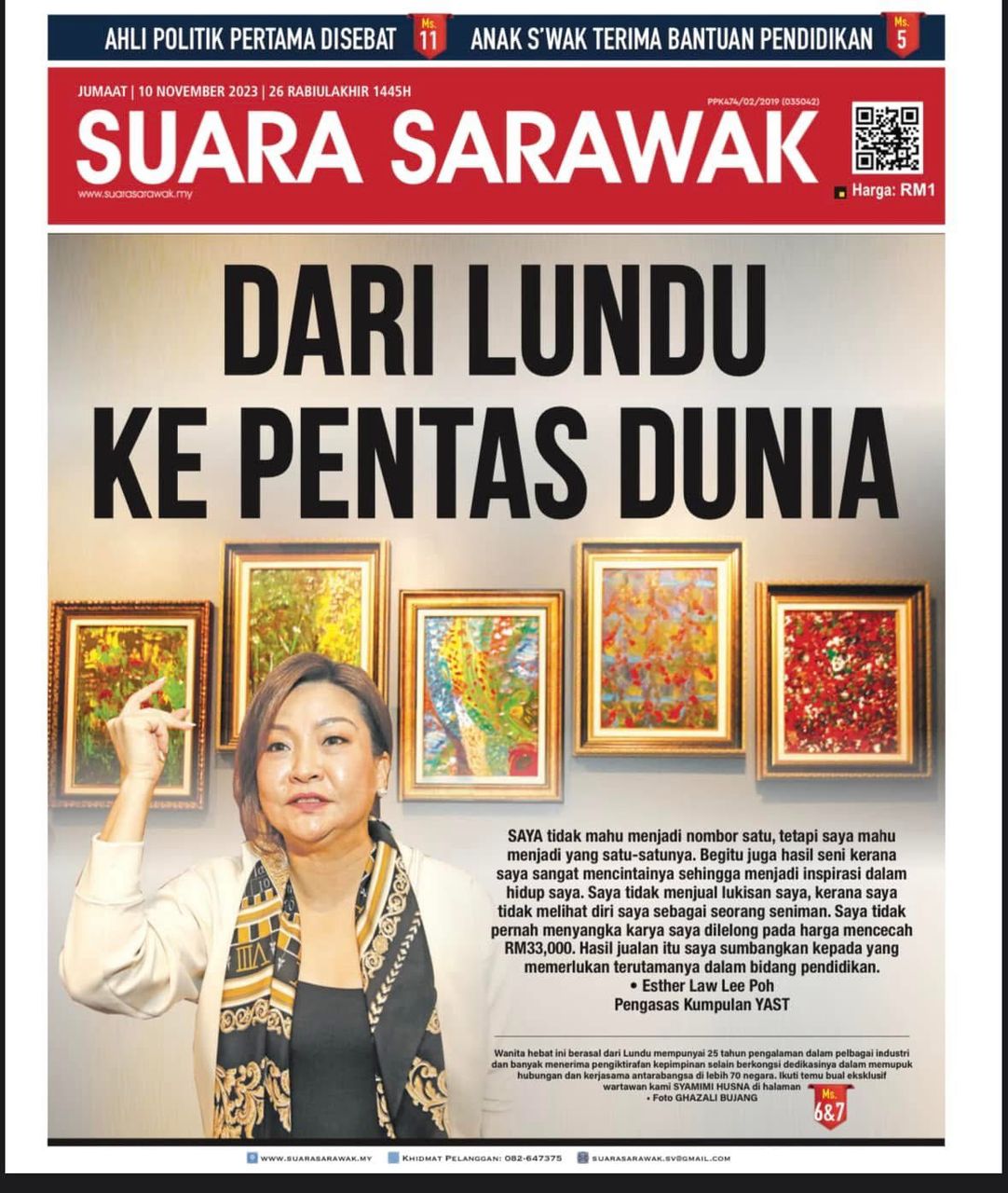 2023-11-10 Suara Sarawak_Dari Lundu ke Pentas Dunia
